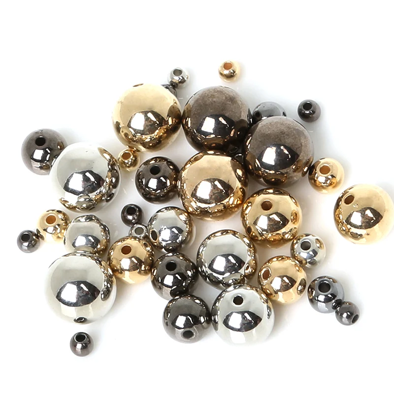 Бусины Из CCB пластика для изготовления ювелирных изделий круглые промежуточные