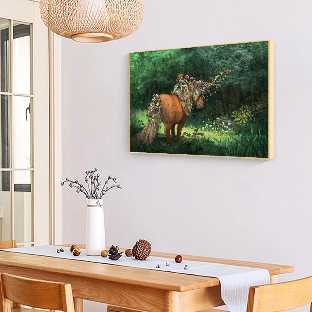 Набор для алмазной мозаики Elf Horse 5D творчества сделай сам с круглой дрелью