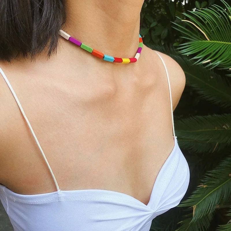 Новый дизайн карамельный цвет камни колье ожерелья для женщин boho красочные
