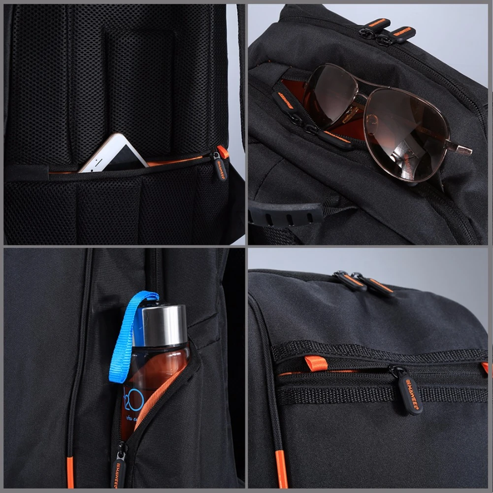 

Outdoor Charging Camera Backpack Bag w/Solar Panel USB Port Waterproof Breathable Travel Bag Wear-resisting Anti-theft Backpack