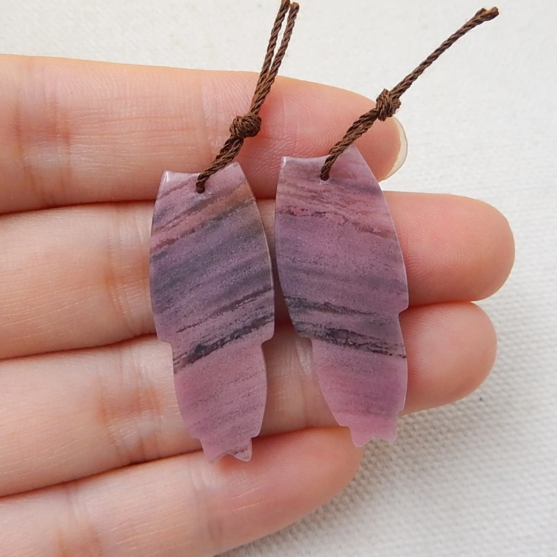 Распродажа 1 пара родонитов из натурального камня резные серьги с крыльями и