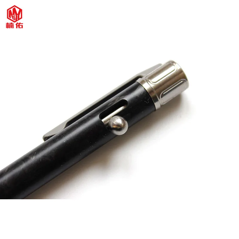 Online 1 Buah Kepala Baja Tungsten Pena Taktis Multifungsi Paduan Titanium + Serat Karbon EDC Pemecah Kaca Kendaraan Pertahanan Diri