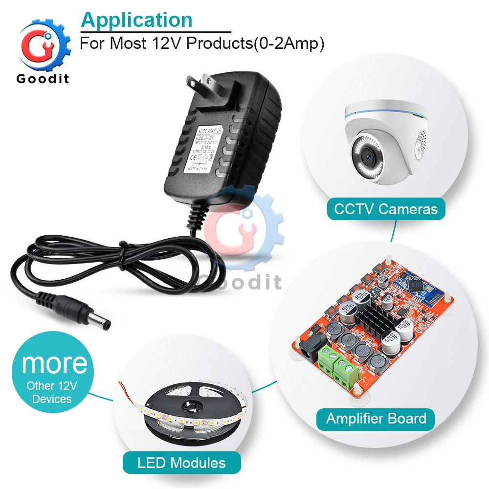 Адаптер для подсветки с вилкой Стандарта ЕС и США 100 240 В переменного тока в 12