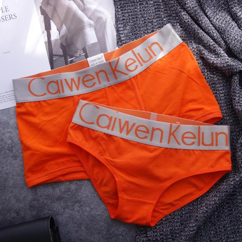 

2Pcs/Lot Couple Panties Sexy Briefs Men's Underwear And women's underpants Couples Underpants Boxers Homme Shorts Cuecas Hot