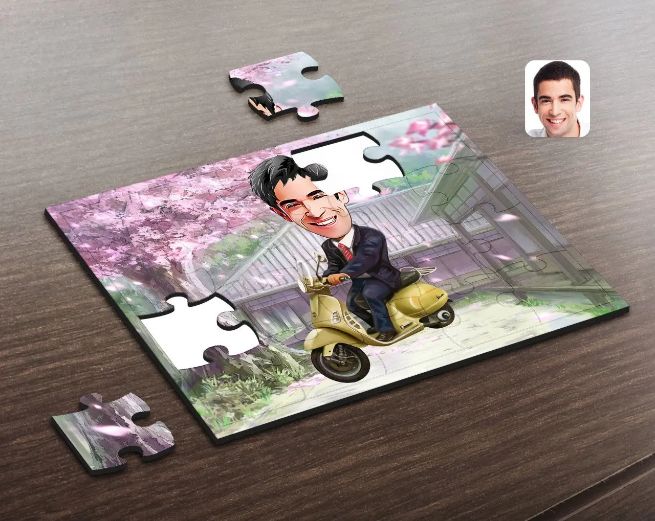 

Personalized Men 'S Biker Caricature Of Wooden Puzzle-3 Decoration Girlfriends Gift Moment Happy Design Modern Quality reliable in-game