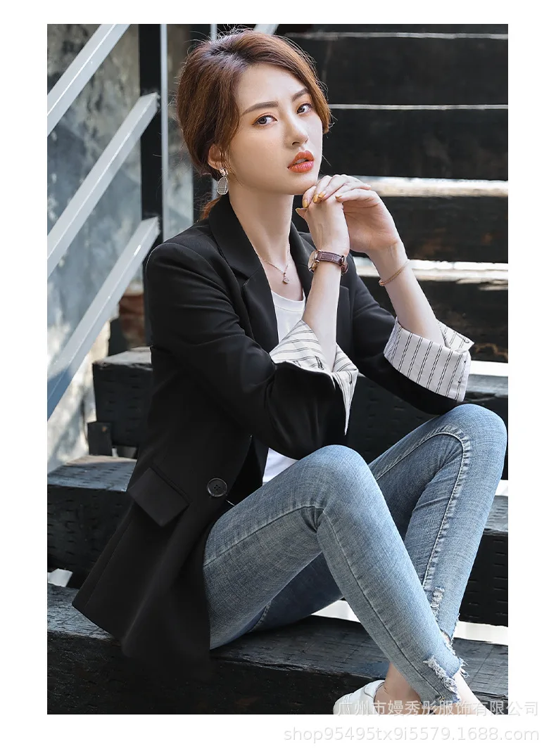 Professional women's suit jacket autumn and winter new shirt small suit long-sleeved jacket loose female OL temperament suit