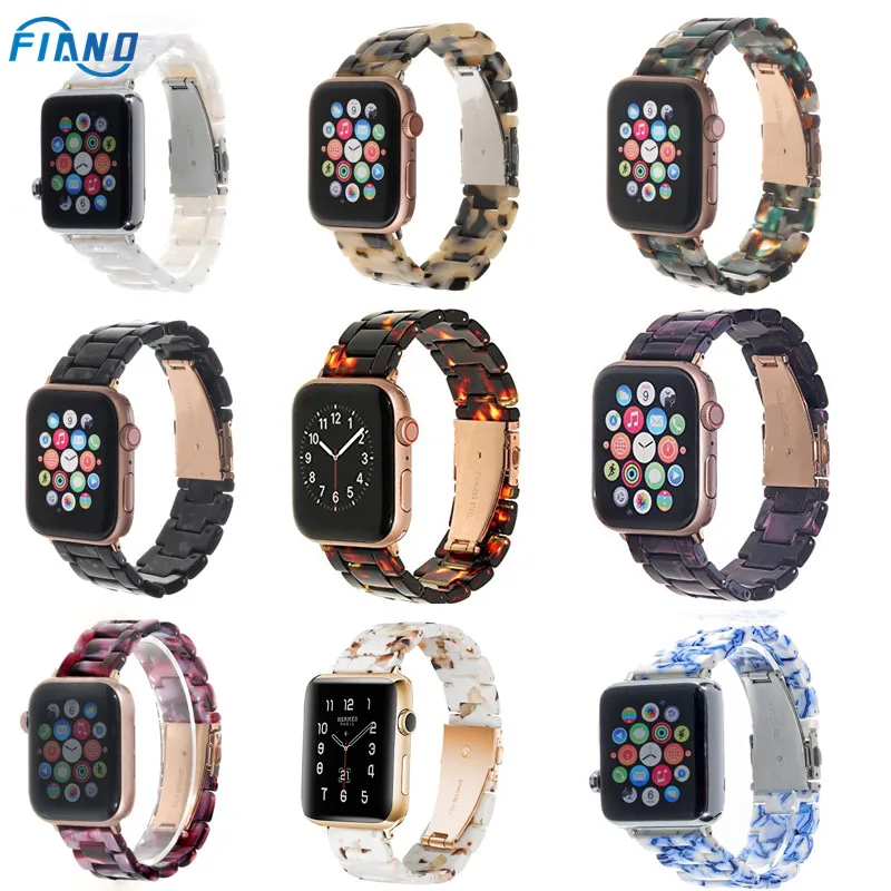 Ремешок полимерный Fiano для Apple Watch модный браслет совместимый с iWatch 38 мм Series SE 6 5 4 3 2