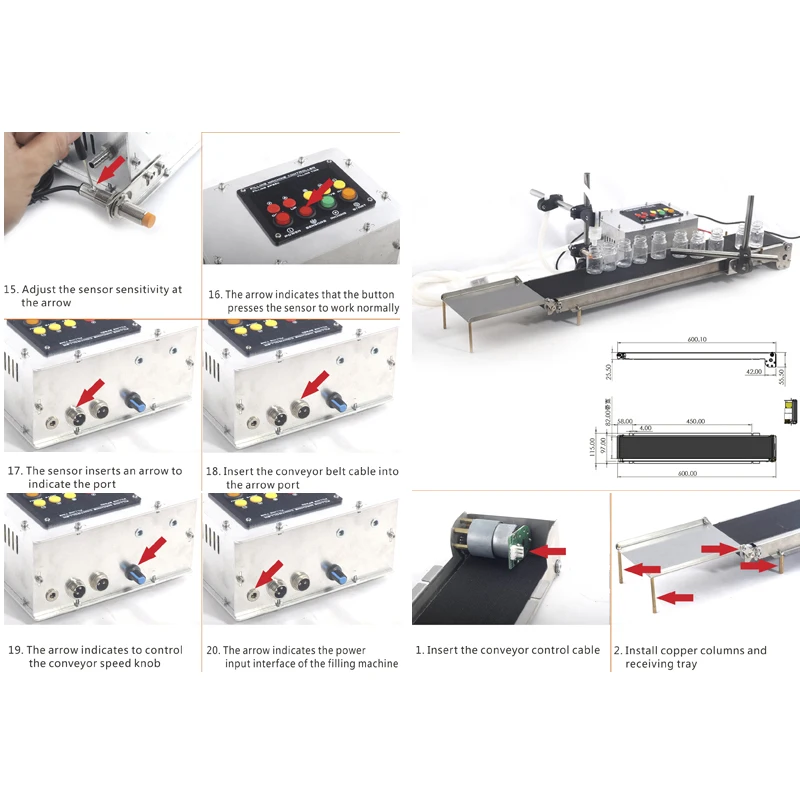 Автоматическая конвейерная лента для разлива жидкости может обнаруживать