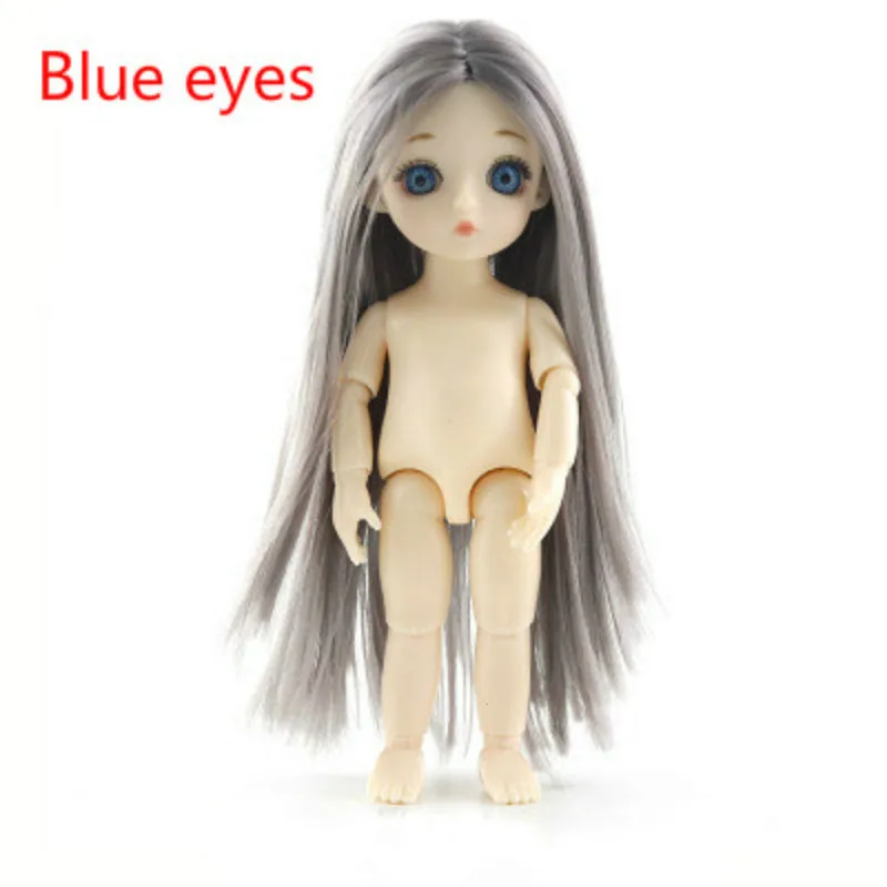 Голубые глаза Bjd мульти-шарнирная кукла 1/12 13 шарнирная Bjd Кукла 16 см голубые глаза оригинальные куклы принцессы для девочек Подарки на день рождения игрушки для детей