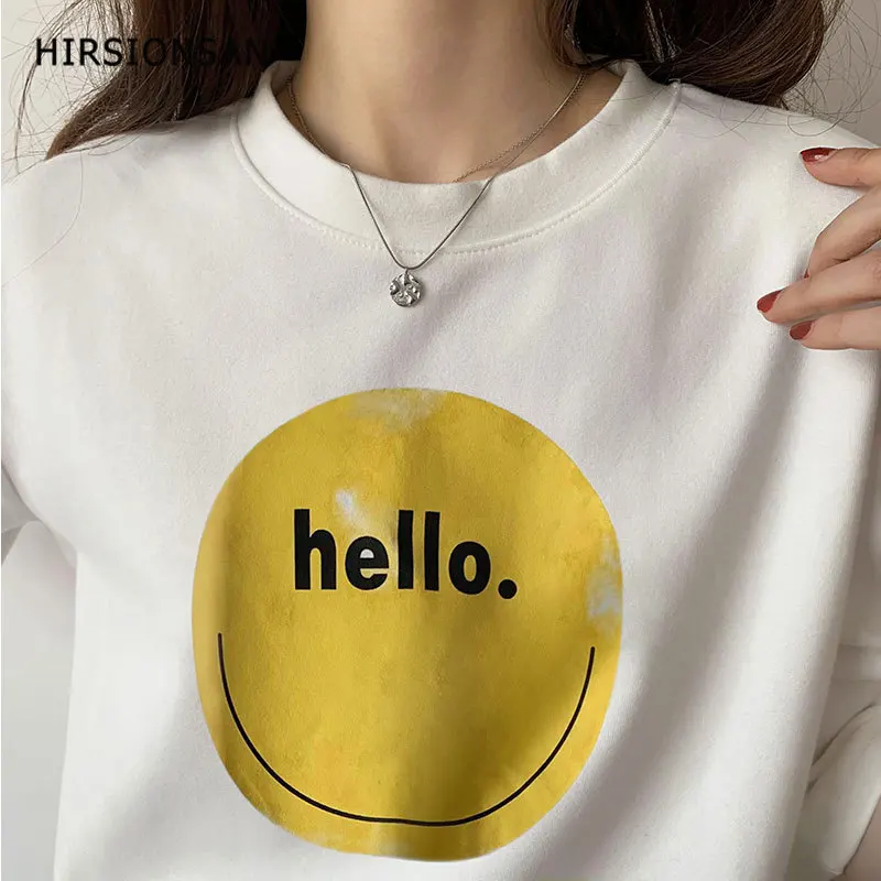 

Hirsionsan Korean Fashion Smile Graphic T Shirts Women Letter Print Cotton Female Tees Harajuku Casual Summer Tops for Women