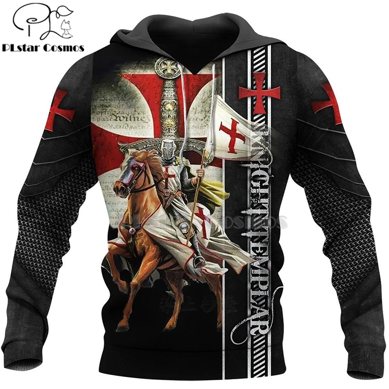 PLstar Cosmos/толстовка с объемным принтом рыцаря темплара Сезон осень зима Забавная