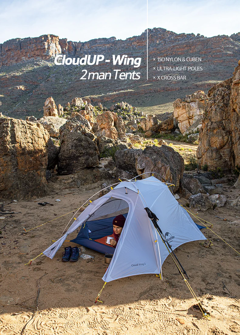 Naturehike cloud up wing 2/15D нейлон 2 человек Открытый Сверхлегкий Палатка с ковриком лучше, чем cloud up 2/cloud пиковая 2
