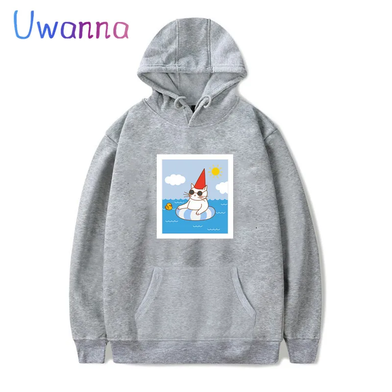 Summer Cute Cat Women Hoodies Long Sleeve Kawaii Oversized Women Clothing Sweetshirts Cartoon Casual Hoodie Dropshipping
