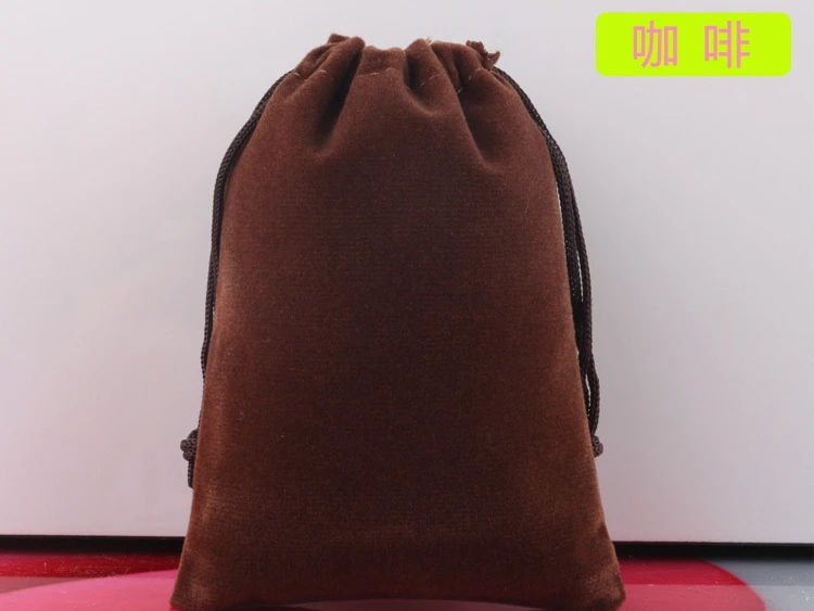 Brown 10pcs OMH 10 шт., 5x7 см, 7x9, 10x12 см, черная шелковая ткань, фланелет, замша, ювелирные изделия, бархат, упаковка, ожоги, золотой мешочек, подарочные сумки BZ05 - Цвет: Brown 10pcs