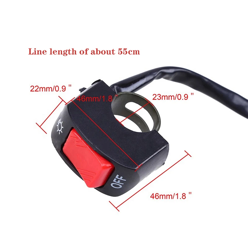 

22mm On/off Motorcycle Switch Push Button 12v Button Connector Handlebar Switch For Atv Electronic Bike Scooter Motorbike