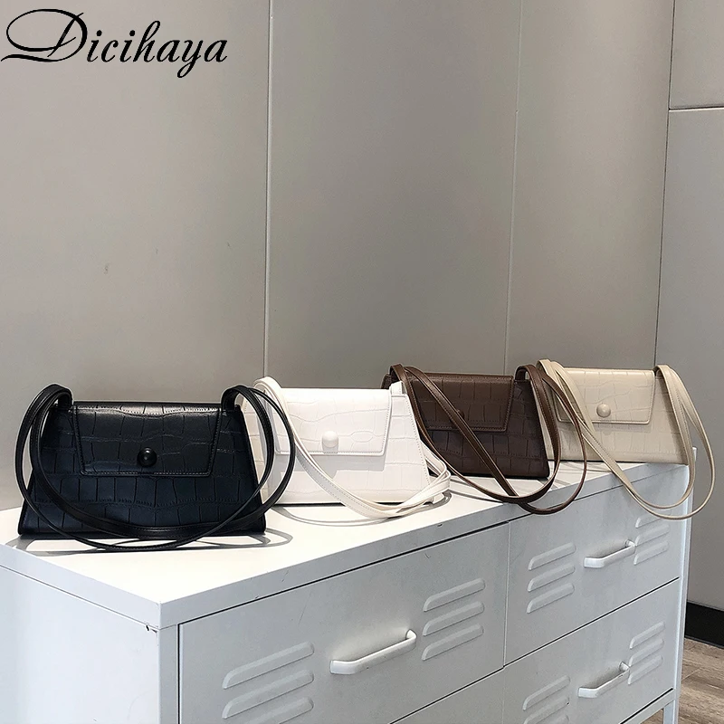 

DICIHAYA Women's PU bags 2020 New Trendy Underarm Bag Autumn And Winter Small Crocodile Pattern Shoulder Crossbody Messenger Bag