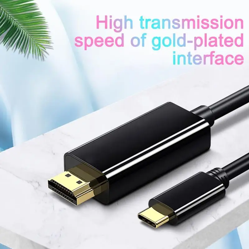 Кабель-адаптер 1 8 м Type-C к HDMI 4K HD TV кабель для проектора провод адаптер Macbook Samsung Galaxy