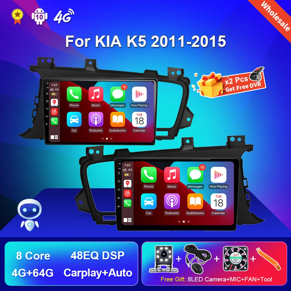 

Стерео Автомагнитола для KIA K5 2011 2012 2013 2014 2015, мультимедийный DVD-плеер, Android 10,0, аудио, Авторадио 2din, 4G, Wi-Fi, навигация