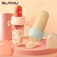 baby feeding bottle teether baby silicone rice paste cereal feeding squeeze bottle spoon feeder for newborn child utensils