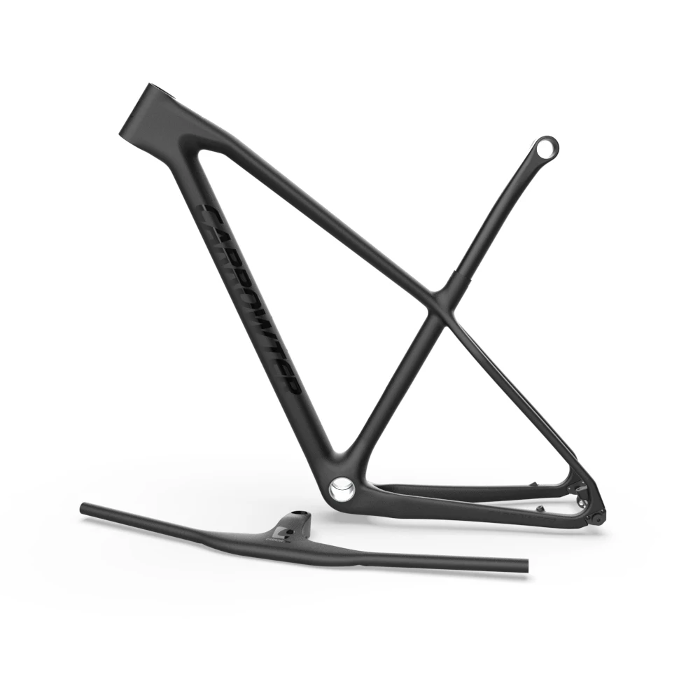 

Black on Black 29ER CARROWTER MTB Carbon Frame Seatpost Integrated Handlebar Rear Thru Axle Headset Seatpost Clamp Ship DPD UPS