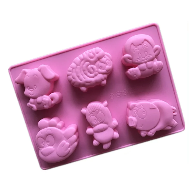 12 китайских зодиакальных животных силиконовые формы для торта лоток льда