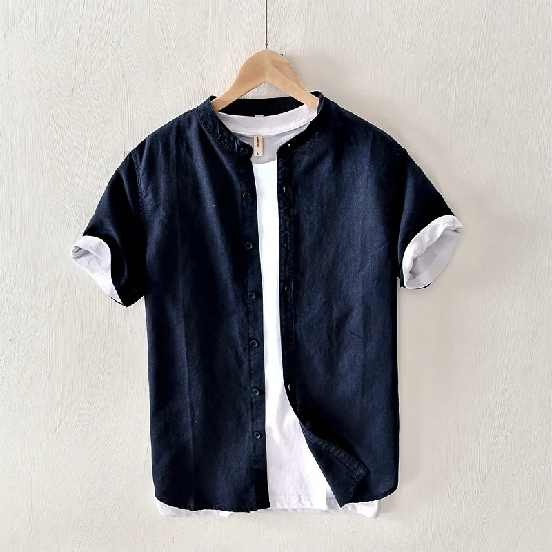 Новинка 2019 летние льняные рубашки с коротким рукавом дышащие крутые Гавайские