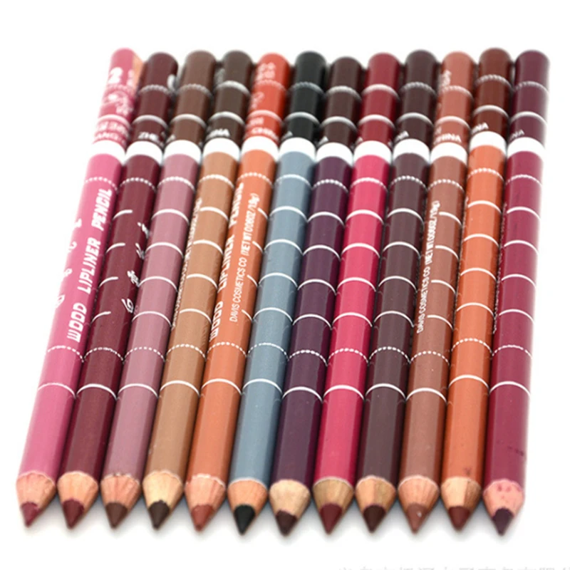 

1PC Professional Wood Lip liner Waterproof Lady Charming Lip Liner Soft Pencil Makeup Women's Long Lasting Cosmetic Tool 28Color