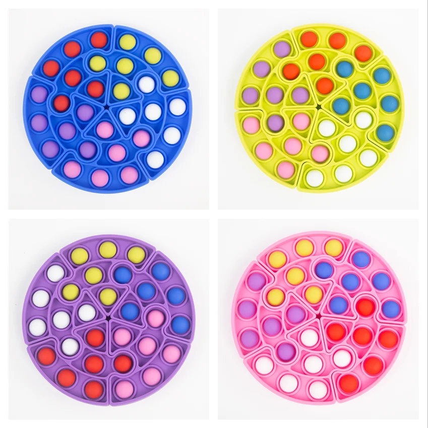 

5PCS Round Puzzle Push Bubble Pop Fidget Toys Popping Bubbles Pack Squeeze Popper Sensory Game Fidgets Stress Relief for Kids