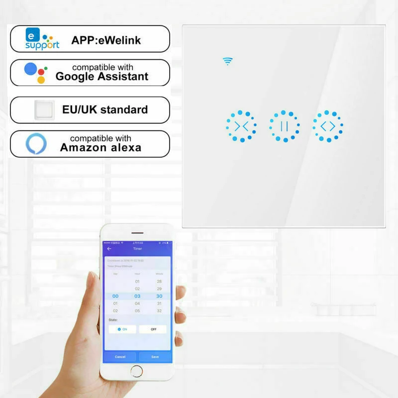 Wi Fi электрические сенсорные жалюзи для умного дома переключатель штор