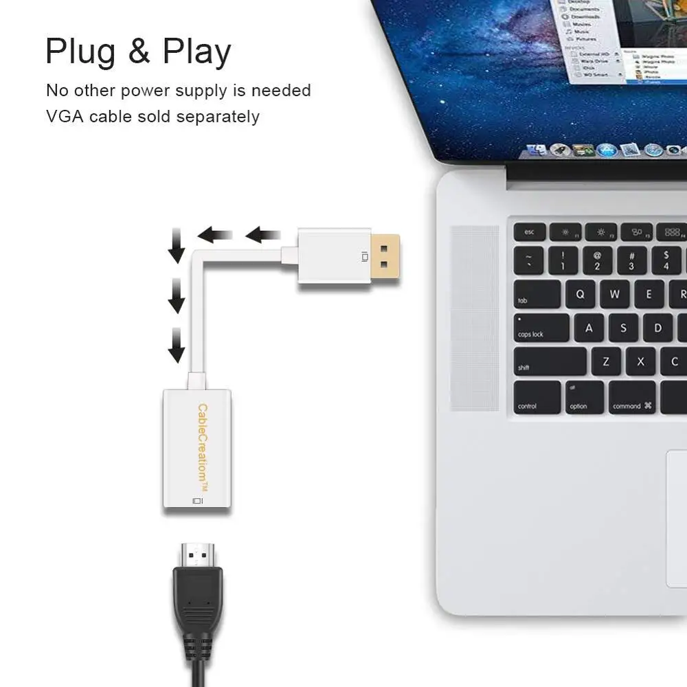 Кабель позолоченный (DP1.2) DisplayPort к HDMI адаптеру поддержка 4K X 2K и 3D аудио/видео