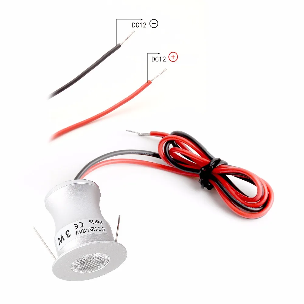 

12V-24V Светодиодный точечный светильник шкаф мини Точечный светильник IP65 Водонепроницаемый 1 Вт 3 Вт светодиодные утопленный вниз светильник,...