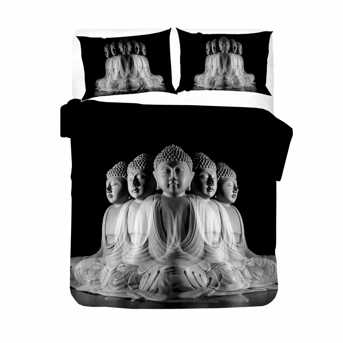 Набор постельного белья с 3D-принтом Будды пододеяльник буддийский Комплект для