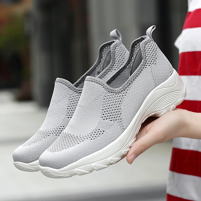 

Spring Women Fashion Sneakers Shoes Autumn Flat Slip on Platform Tenis for Women Breathable Mesh Sock Sneakers Shoes All-match