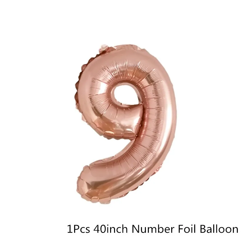 Chicinlife Rosegold 0-9 цифры шар с днем рождения сердце шар взрослых юбилей 1st украшения для свадьбы и дня рождения поставки - Цвет: 9