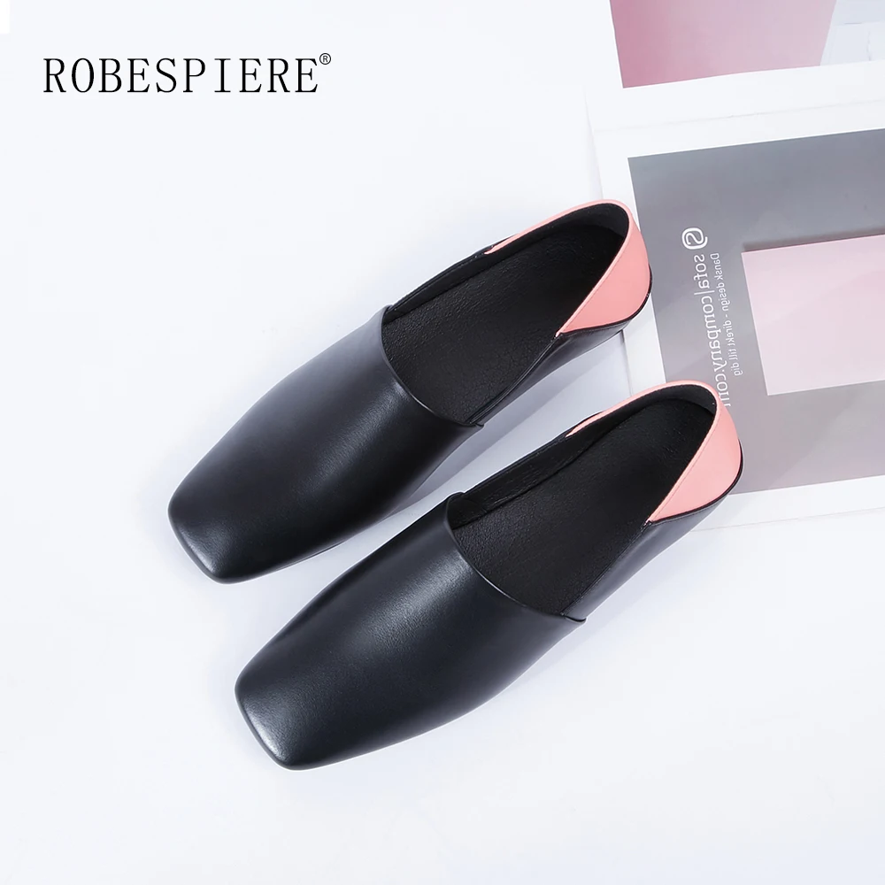 Женские туфли лодочки на низком каблуке ROBESPIERE повседневные из натуральной кожи