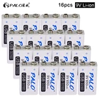 PALO 16 шт. 9 В литий-ионная батарея usb 9 В литий-ионная батарея micro batteri 650 мАч