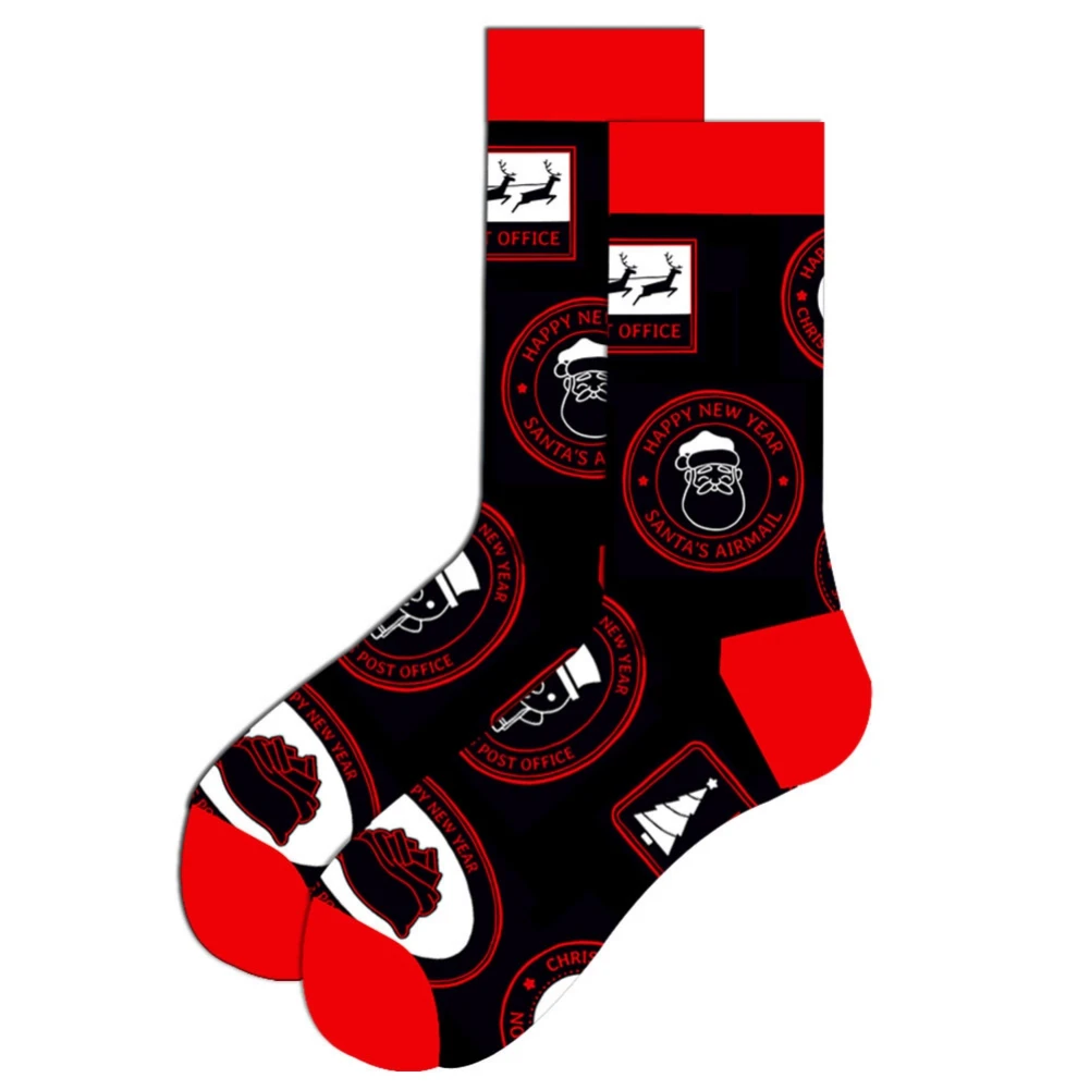 

Women Christmas Socks Elk Happy Cat Santa Claus Snowman Snowflake Gift Male Midstream Socks