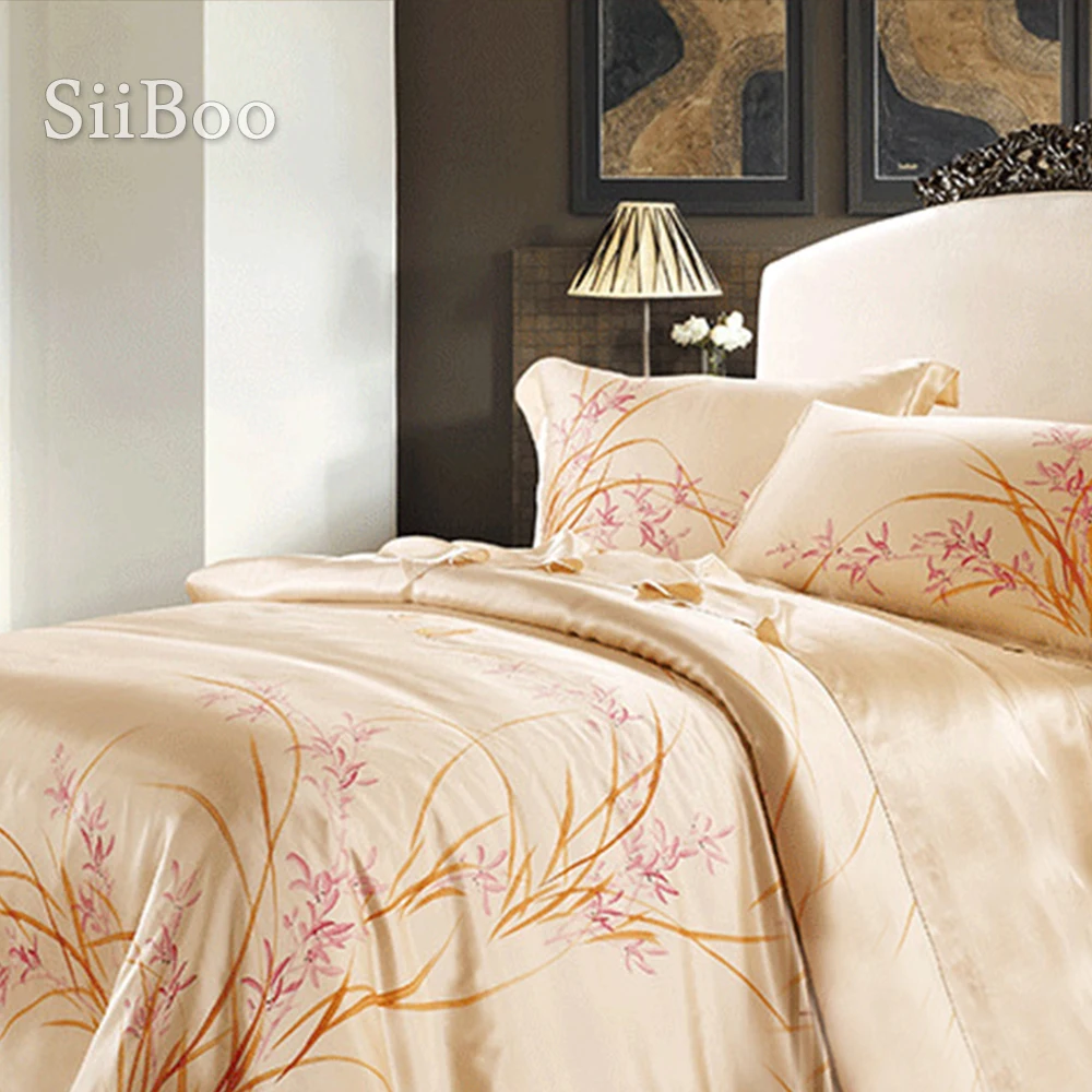 Элегантная Орхидея Siiboo ручная роспись 100% дюйма набор обложки Королевский размер