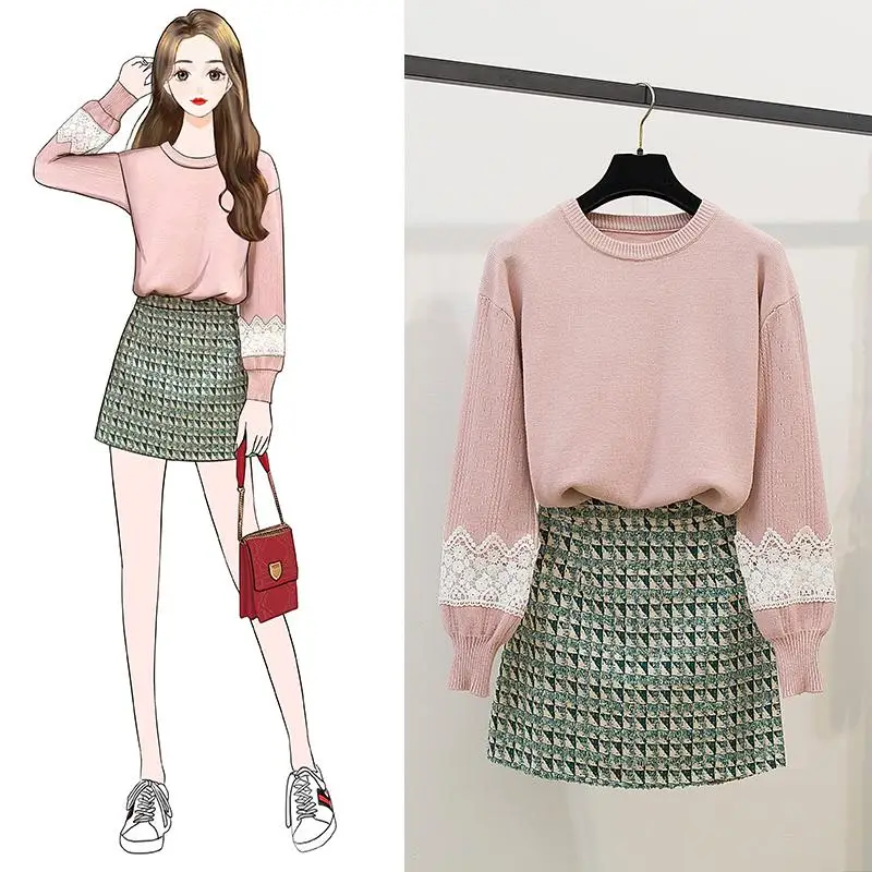 Новинка 2020 женский осенне зимний вязаный пуловер с кружевами свитер топы +