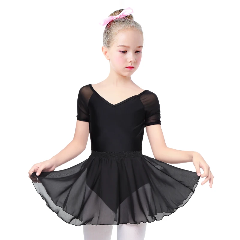 Бесплатная доставка балетный трико с юбкой из тюля для девочек и детей детские
