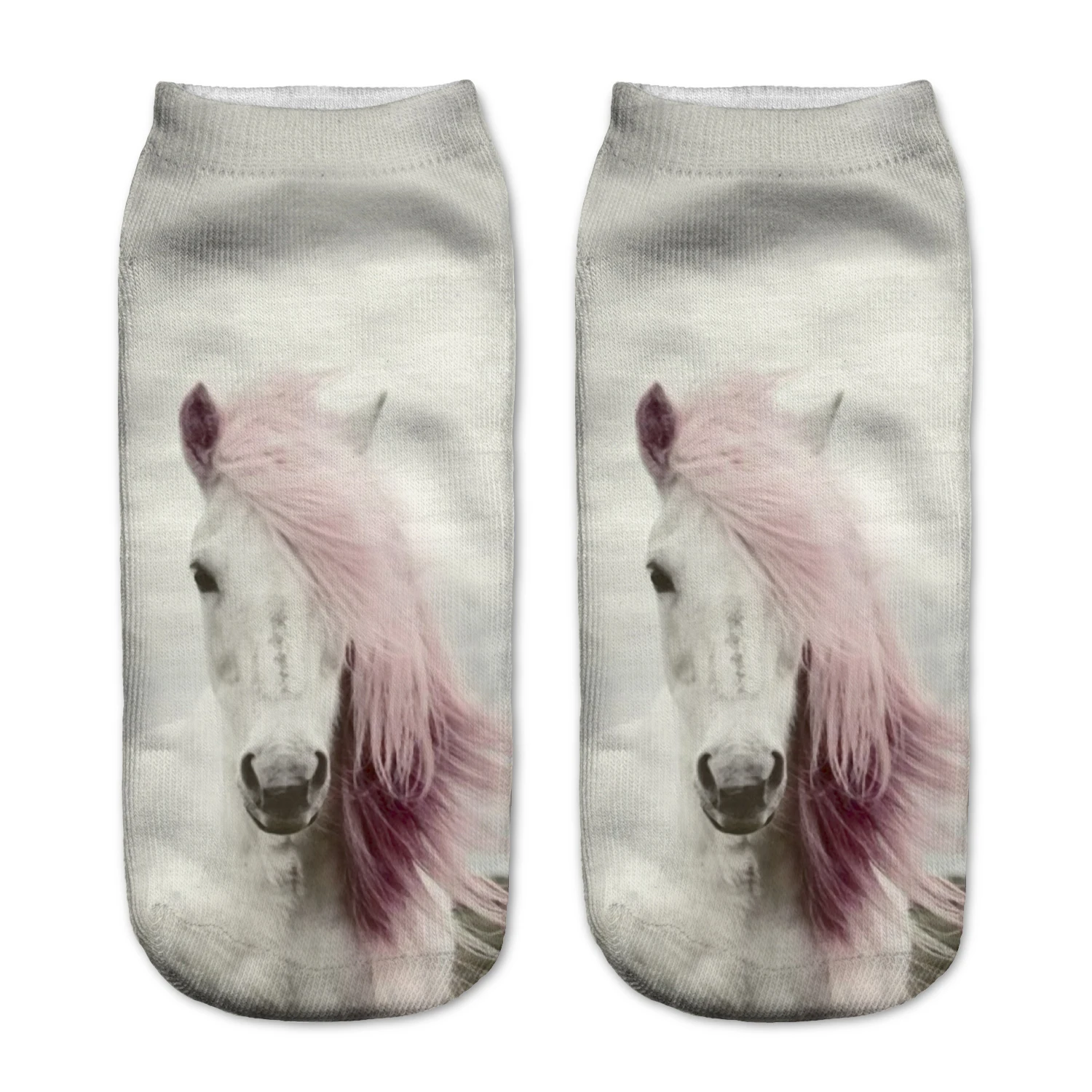 Милые хлопковые носки с 3D-принтом животных Волк/Сова/лошадь/медведь брикет для