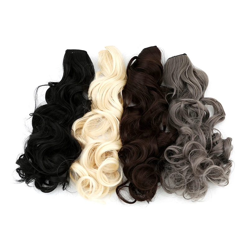 55 см длина головы волнистые клипсы синтетические волосы для наращивания 5