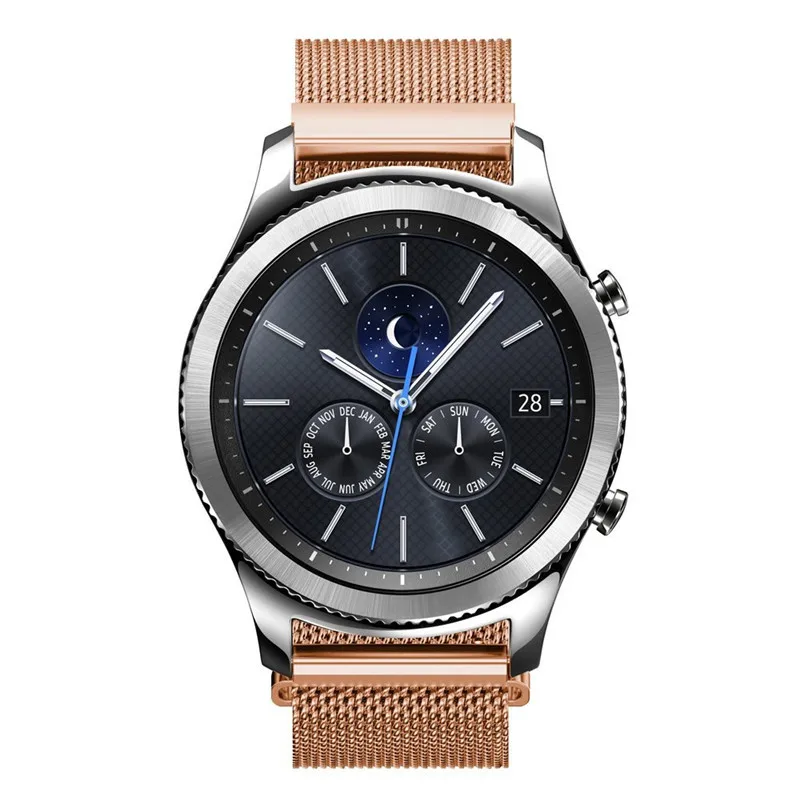 Миланская петля ремешок для часов samsung gear S3 Classic/S3 Frontier/galaxy watch 46 мм 42 мм Регулируемая нержавеющая сталь 22 мм 20 мм