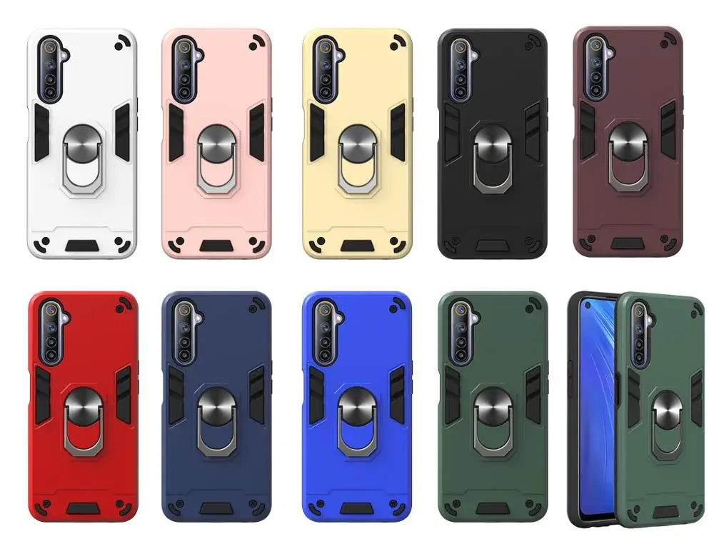 Чехол для Oppo Realme 6 чехол с кольцом Защитный металлический держатель вращающаяся