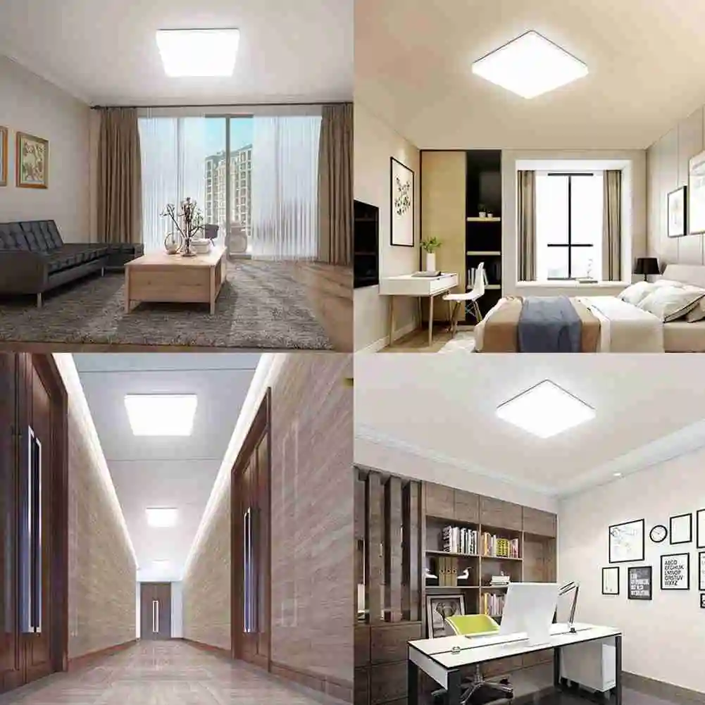 

Modern Led Ceiling Lights Luminaire For Living Room Hall Minimalist Style Dimmable Lamp Ultra-Thin Square Warm White Lustre