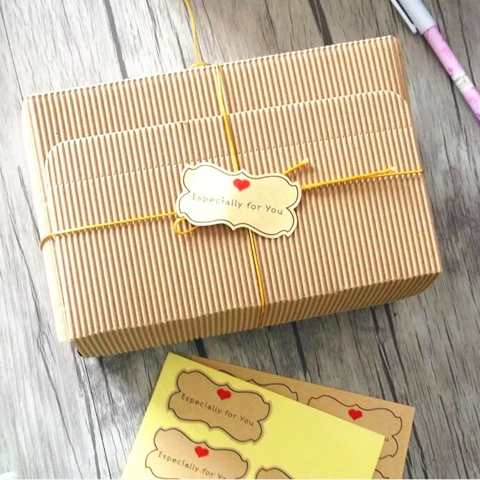 80 шт./лот кожаная цветная наклейка с красным сердцем крафт-клейкая Подарочная для