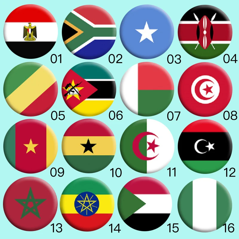 Национальные Броши с флагом Египет Южная Африка Somalia кенийский COG нигерийский