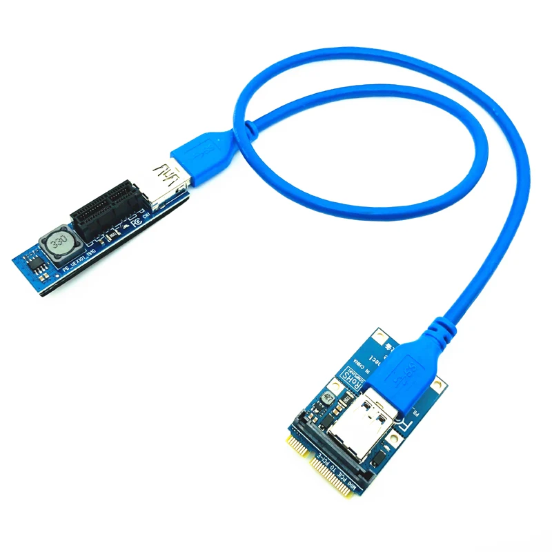 Плата расширения Mini PCIE к PCI E X1 Райзер карта Express удлинитель кабеля 60 см кабель USB 3 0