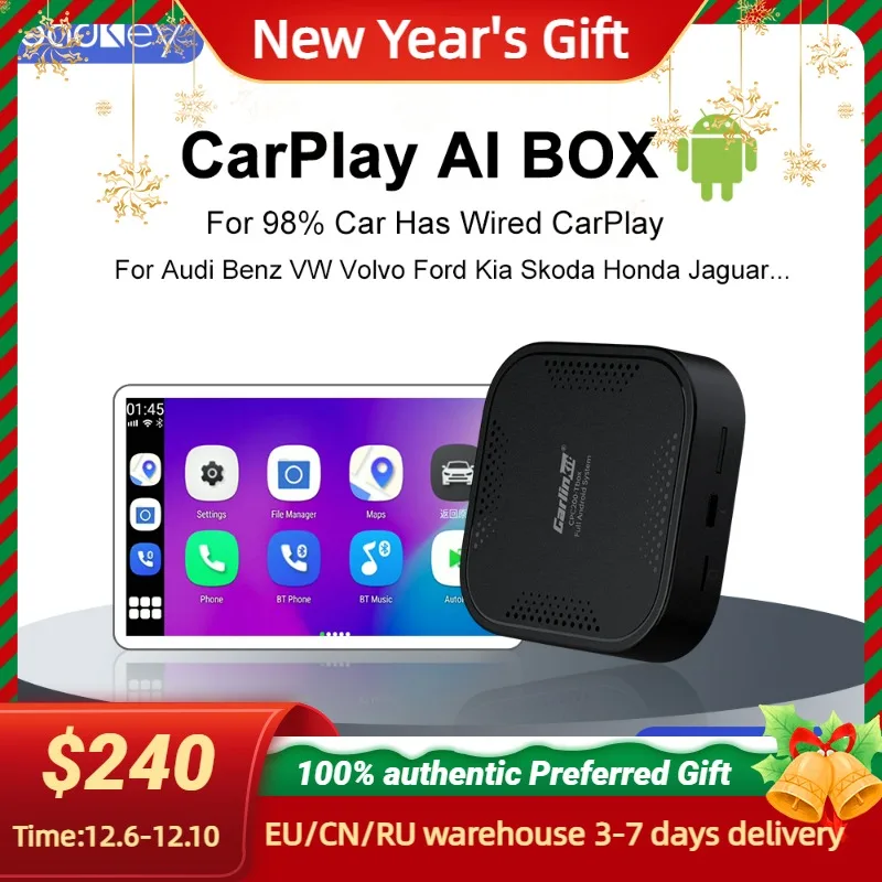 

Carlinkit 3 CarPlay Ai Box Android 9.0 Wireless CarPlay aawireless Android Auto For Audi Benz Bmw Mazda Toyota Netflix TV 4G LTE