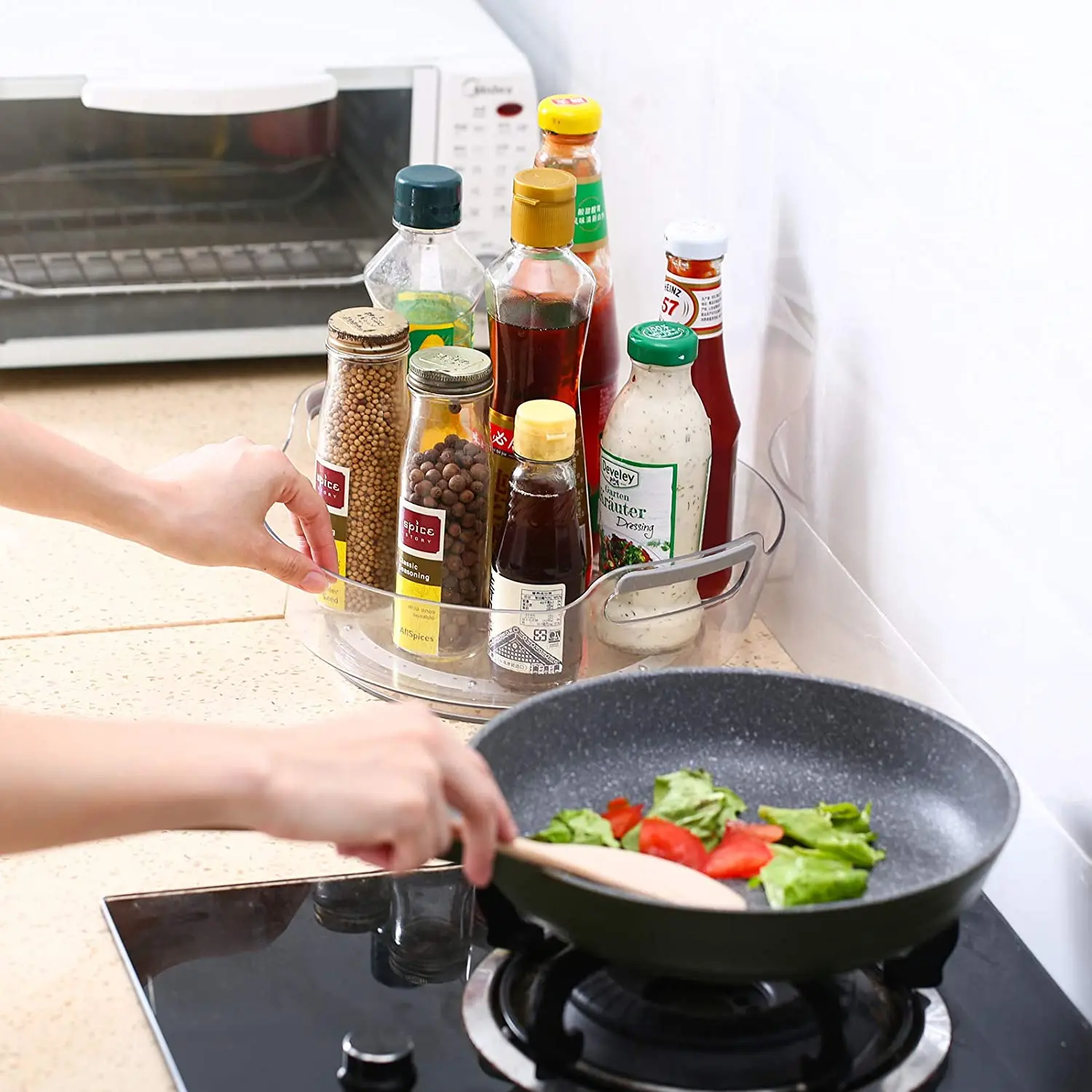 Органайзер для вращающихся блюд нескользящий проигрыватель кухни ванной